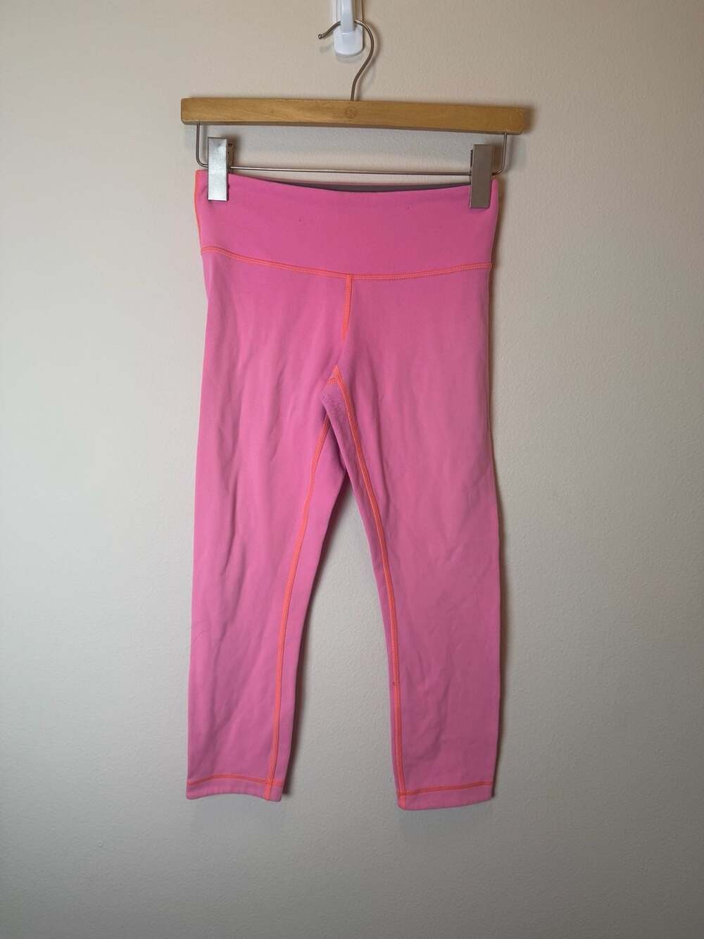 Lululemon Wunder Under Crop Reversible Pink Slate Gray Leggings Size 4